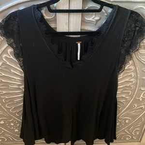 Free people black babydoll blouse